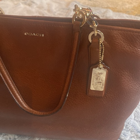 - Coach Brown Leather East West Madison Tote Bag - Picture 3 of 10